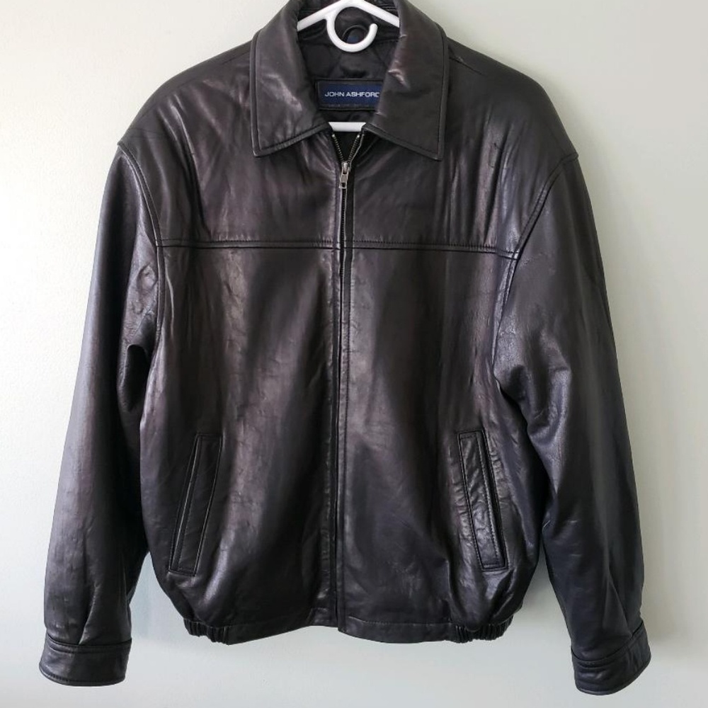 John Ashford black leather jacket